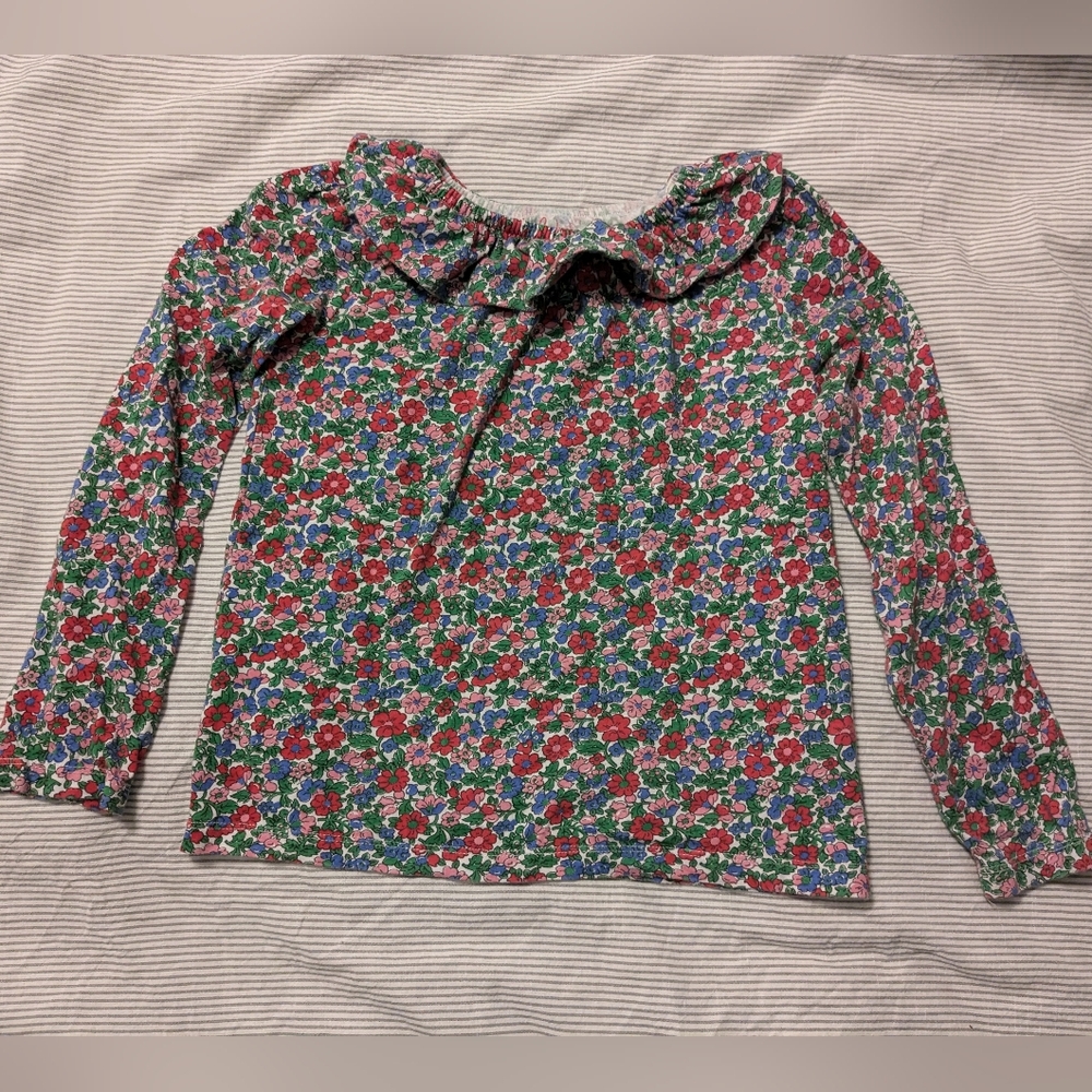 Mini Boden ruffle collar shirt